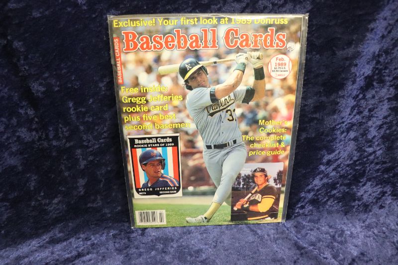 Photo 1 of Jose Canseco cover of 1989 Baseball Cards magazine w/insert cards