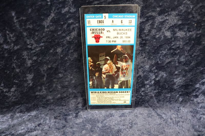 Photo 1 of 1994 Chicago Bulls game ticket vs. Bucks