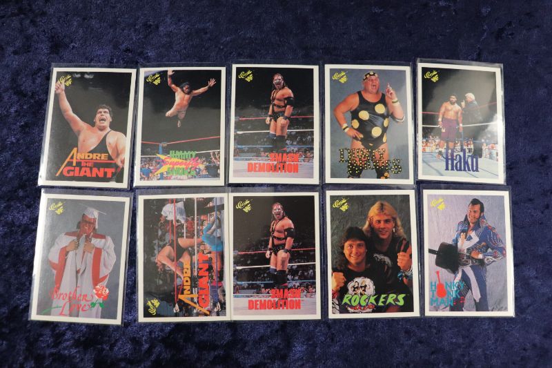 Photo 1 of 10 card lot 1990 WCW Wrestling Stars (Mint)