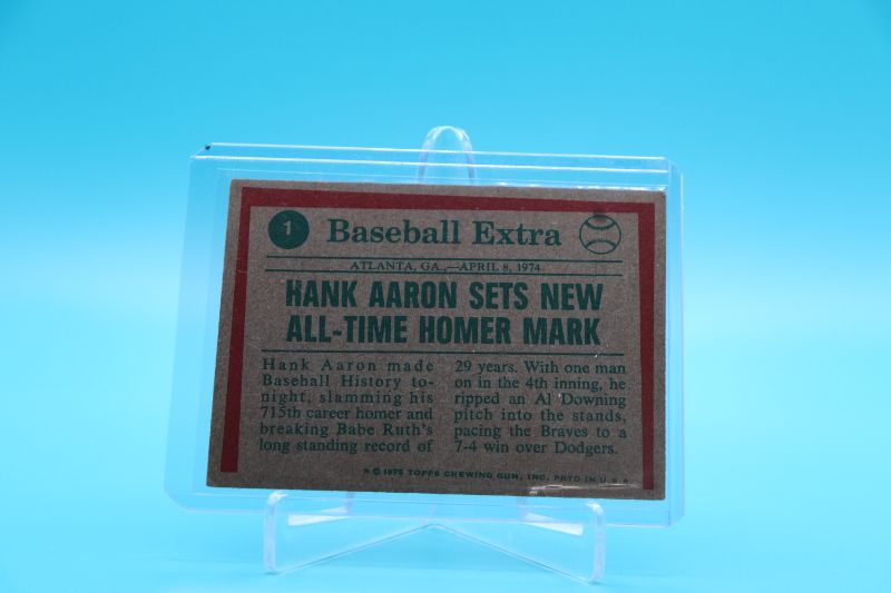 Photo 2 of Hank Aaron 1975 Topps highlight (EX-NrMt)