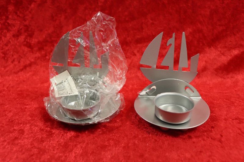 Photo 1 of Lot of 2 Ship tea light holders (new)