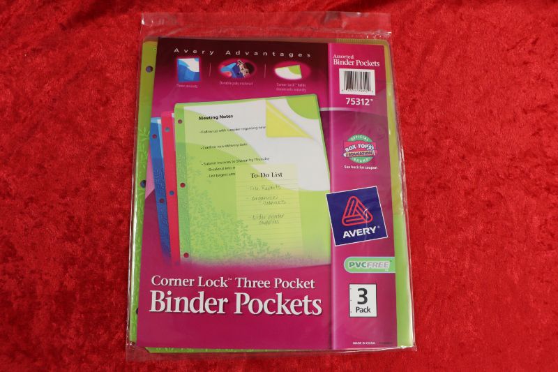 Photo 1 of  Avery 3 pack Binder Pockets (new)