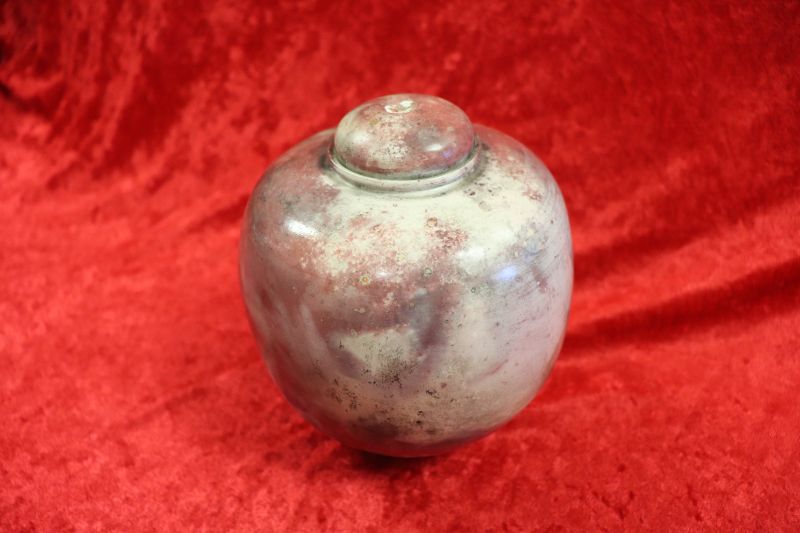 Photo 2 of Ceramic Urn/Vase w/lid 6”x5” (small chip by lid)