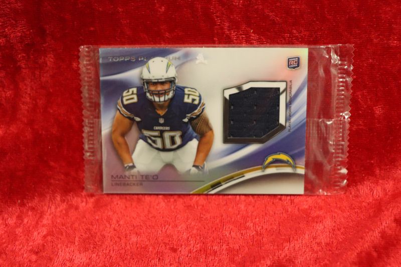 Photo 1 of Manti Te’o 2013 Topps Platinum ROOKIE jersey card (Sealed)