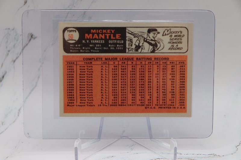 Photo 2 of Mickey Mantle 1966 Topps reprint (Mint)