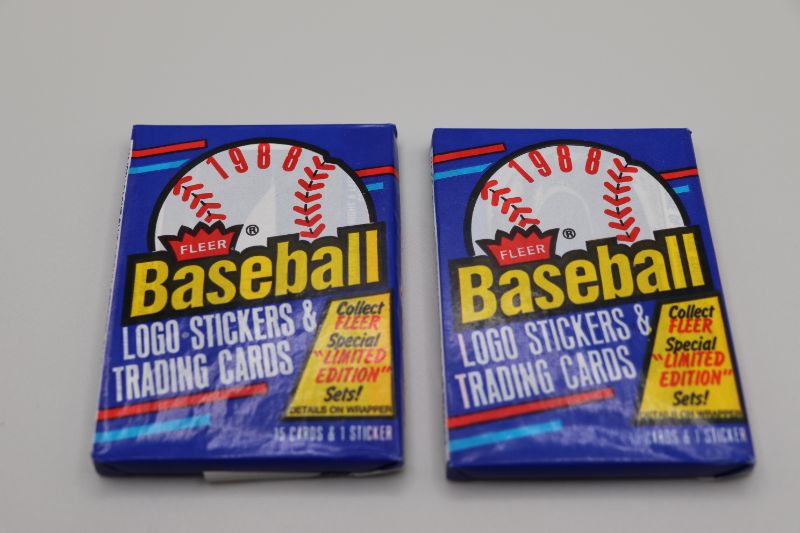 Photo 1 of 1988 Fleer Baseball wax packs x2 (sealed)