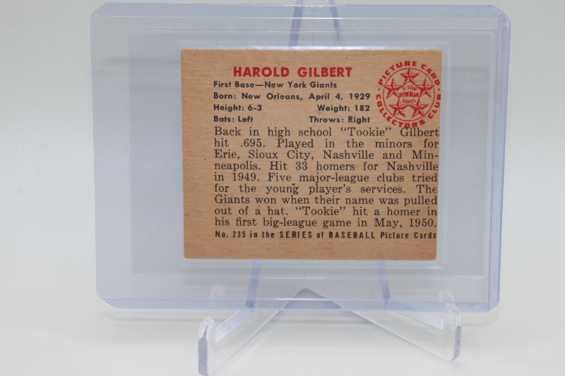 Photo 2 of 1950 Bowman Harold Gilbert ROOKIE (VG-oc) NY Giants