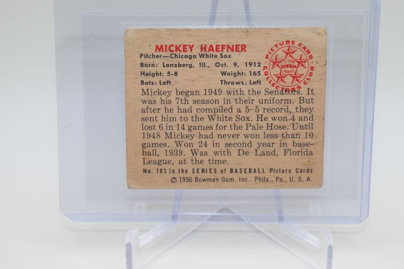 Photo 2 of 1950 Bowman Mickey Haefner (G-VG) White Sox