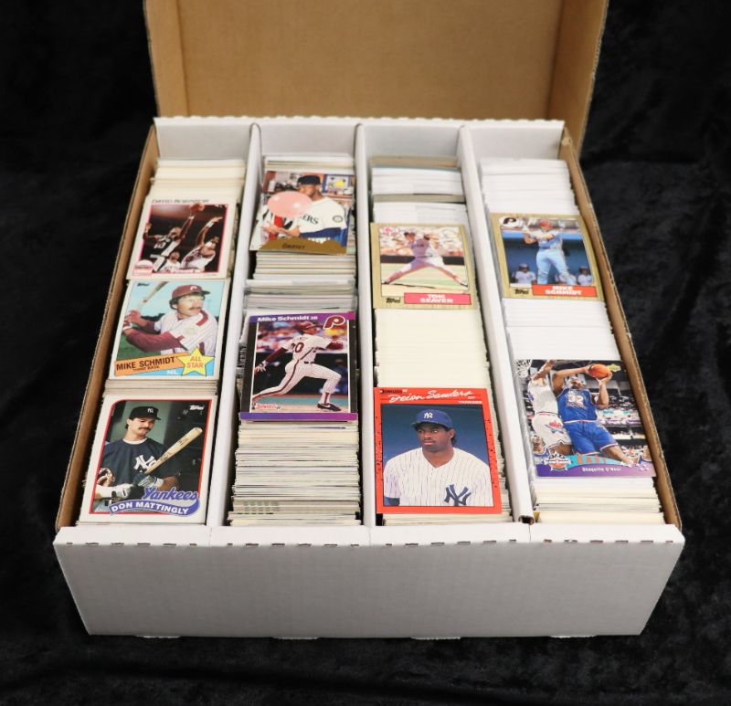 Photo 1 of 3200 count box of Baseball/Football cards mixed years 