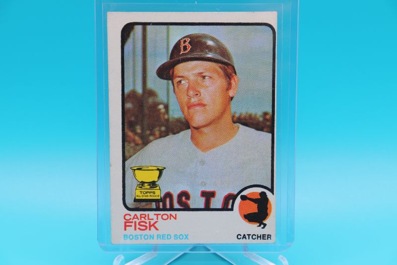Photo 1 of Carlton Fisk 1973 Topps (EX+) 1st solo card