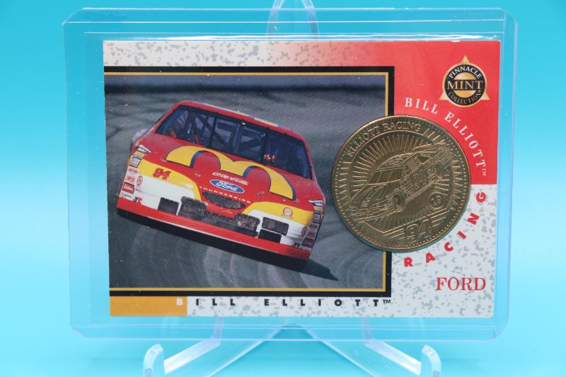 Photo 1 of Bill Elliott NASCAR 1998 Pinnacle Mint card w/coin (EX-NrMt)