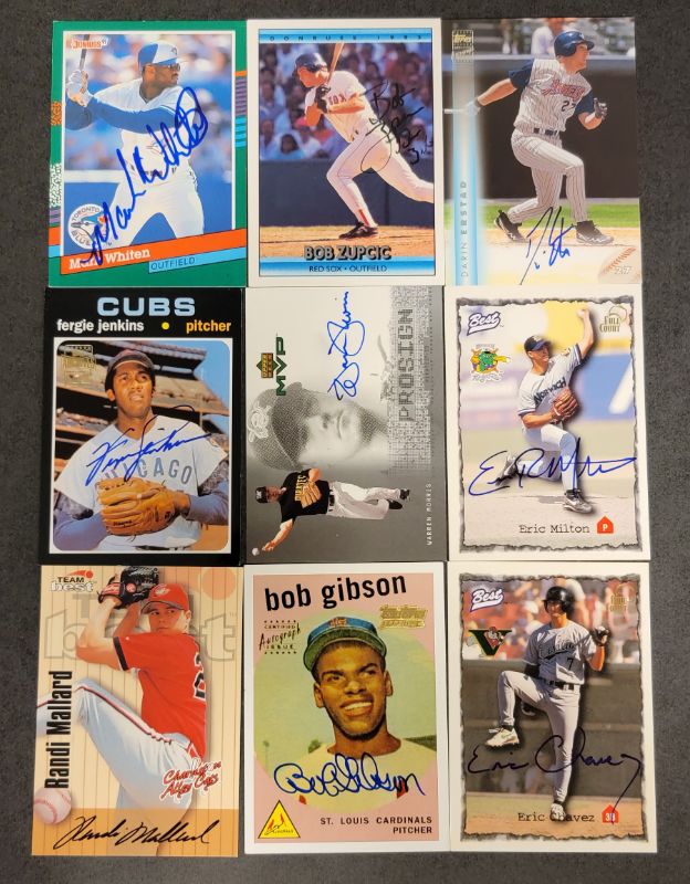 Photo 1 of 9 MISC. AUTOGRAPHED BASEBALL CARDS