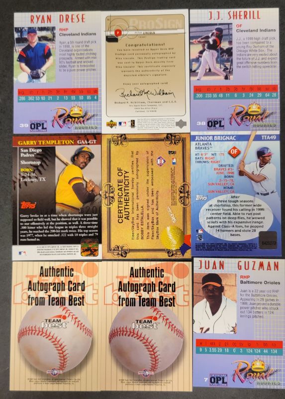 Photo 2 of 9 MISC. AUTOGRAPHED BASEBALL CARDS