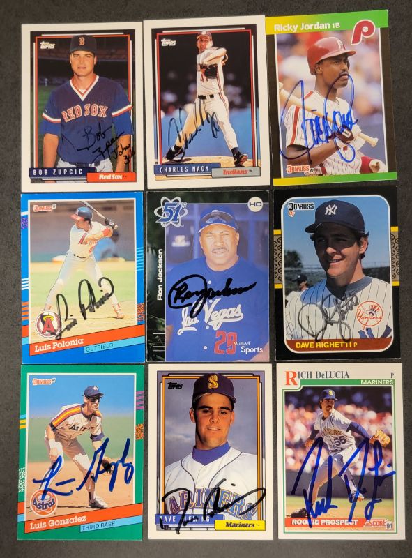 Photo 1 of 9 MISC. AUTOGRAPHED BASEBALL CARDS