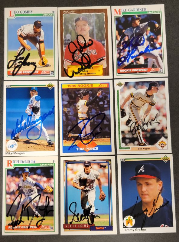 Photo 1 of 9 MISC. AUTOGRAPHED BASEBALL CARDS