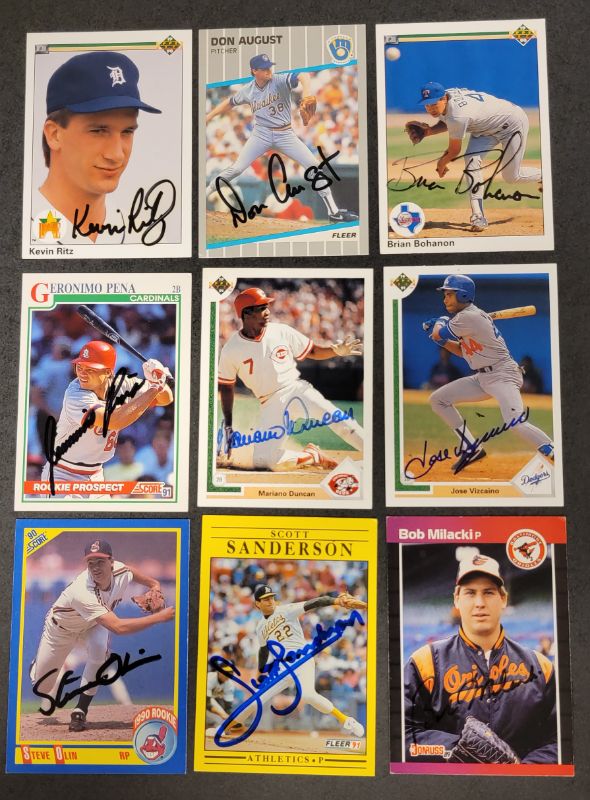 Photo 1 of 9 MISC. AUTOGRAPHED BASEBALL CARDS