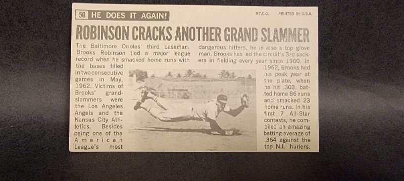 Photo 2 of 1964 Topps Giants Baseball Card # 50 Brooks Robinson