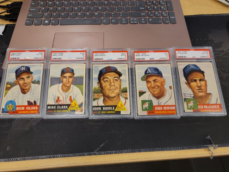 Photo 1 of 5 - 1953 PSA Graded Topps Cards