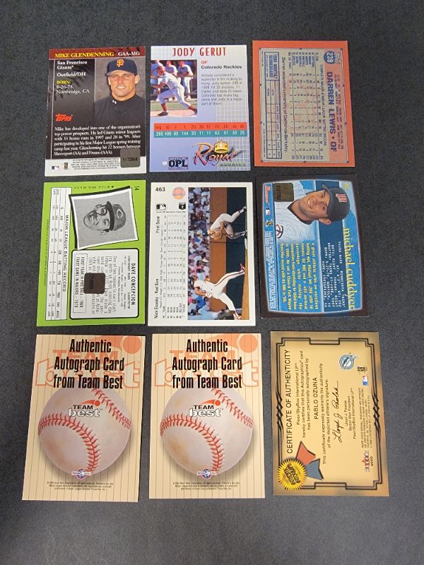 Photo 2 of 9 Autographed Baseball Cards