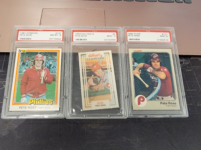Photo 1 of 3 - PSA Graded Topps Cards of Pete Rose