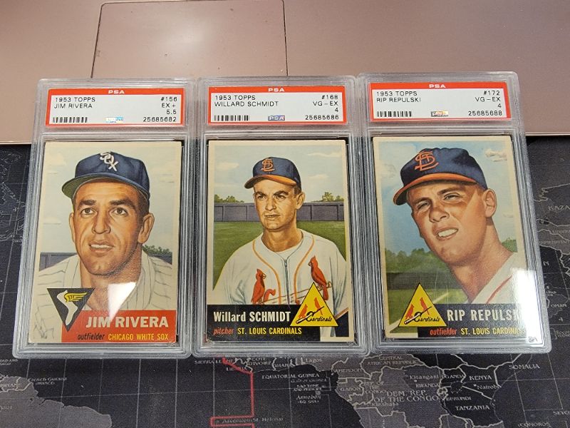 Photo 1 of 3 - 1953 PSA Graded Topps Cards