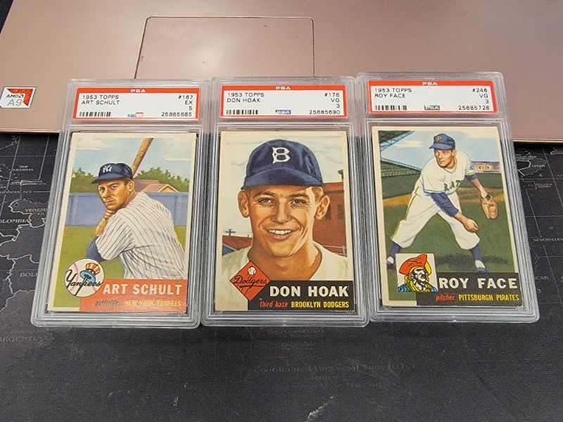 Photo 1 of 3 - 1953 PSA Graded Topps Cards