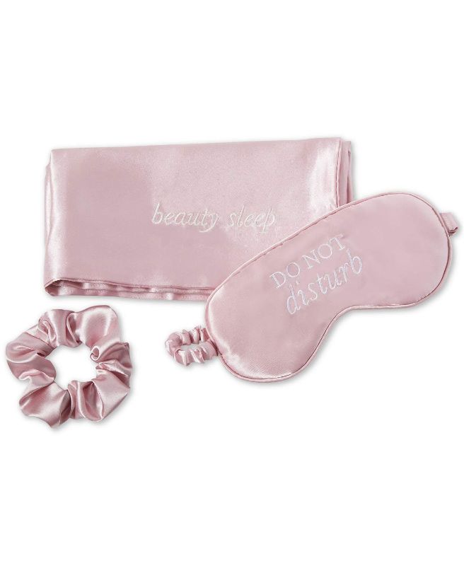 Photo 2 of Macy's Beauty Collection 3-Pc. Extend Your Blowout Set, Pink Includes: Pillow Case, Eye Mask & Scrunchie