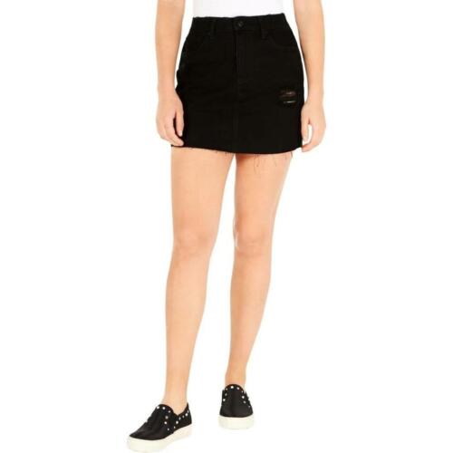 Photo 1 of SIZE 11 Vanilla Star Juniors' Black Vintage Ripped Denim Mini Skirt
