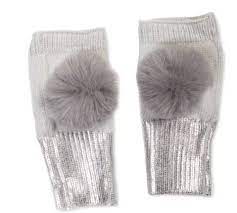 Photo 1 of Inc International Concepts Pom-Pom-Trim Foiled Fingerless Gloves