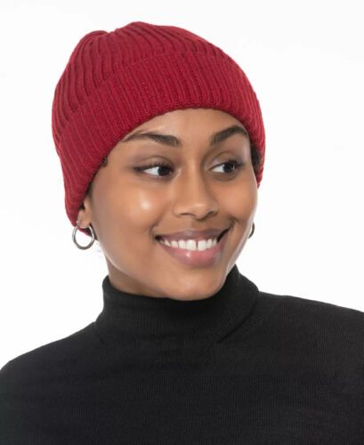 Photo 1 of Style & Co. Women's Solid Cuffed Beanie Hat, RED, One Size