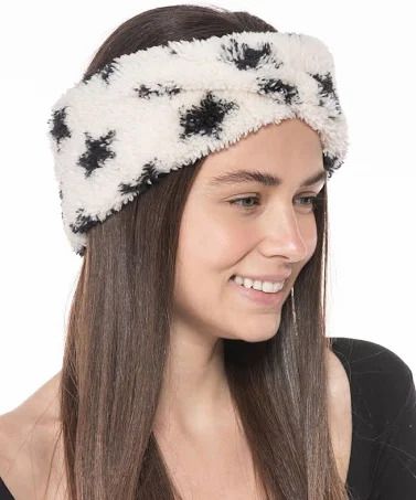 Photo 1 of Jenni Solid Sherpa Headband, Black/white, 