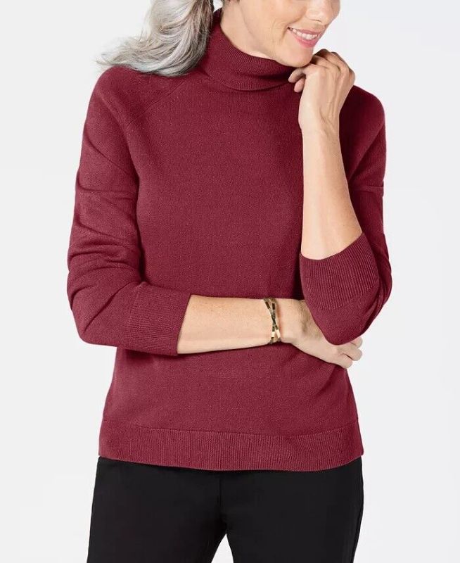 Photo 1 of PLUS SIZE 2X KAREN SCOTT WOMEN'S LUX TURTLENECK PULLOVER MERLOT