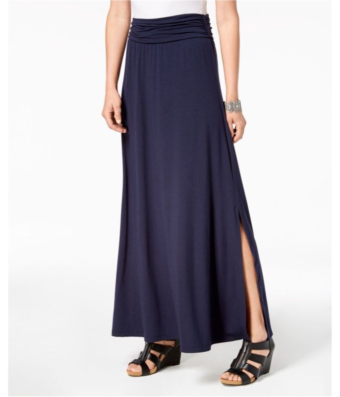 Photo 1 of SIZE M Style & Co Women's Comfort-Waist Maxi Skirt Navy