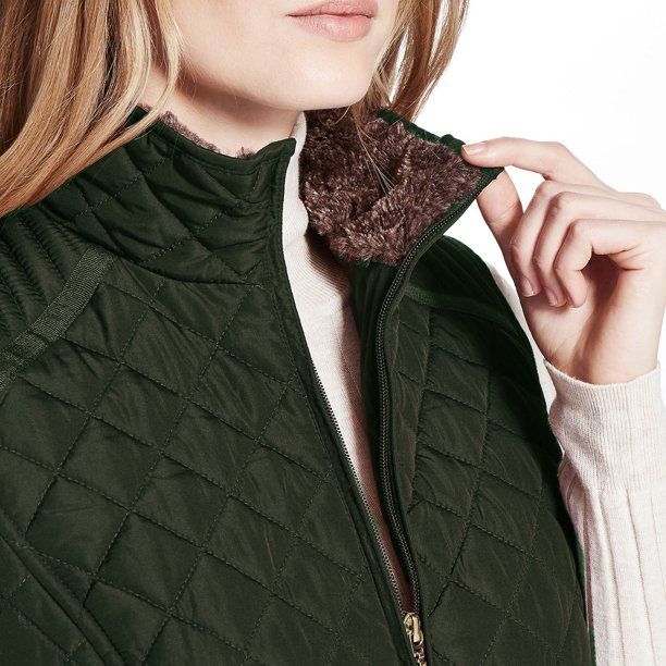 Photo 2 of SIZE L Weatherproof Ladies' Ultra Soft Cozy Sherpa Lining Quilted Vest Green