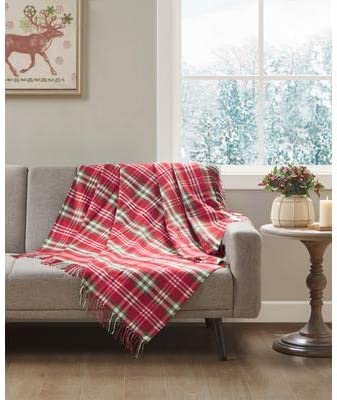 Photo 1 of Holiday Plaid Throw, 50" X 60" - Red Plaid