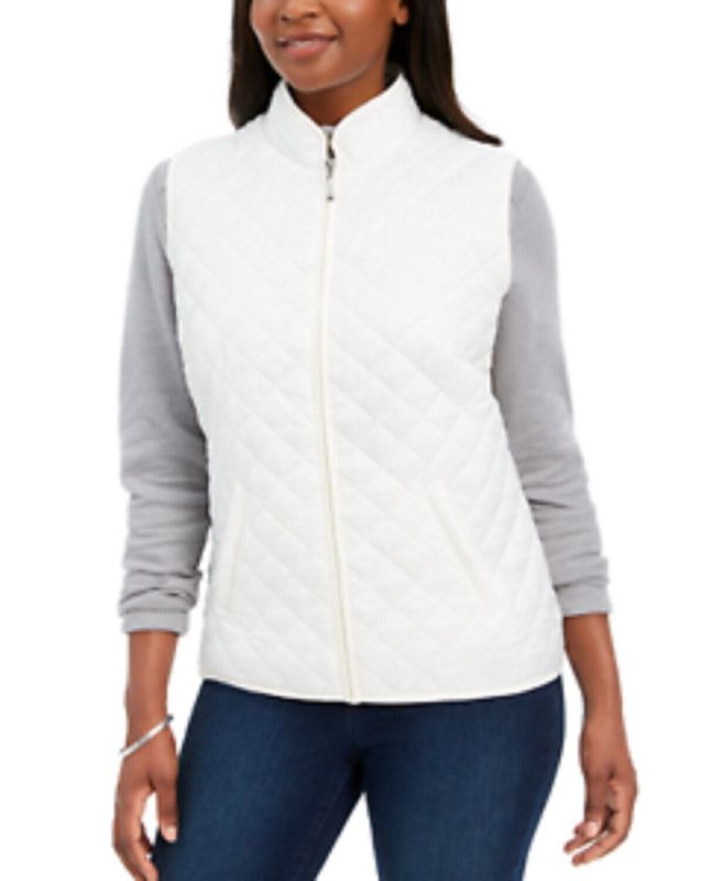 Photo 1 of SIZE PETITE M KAREN SCOTT SPORT WOMEN'S QUILTED VEST IVORY