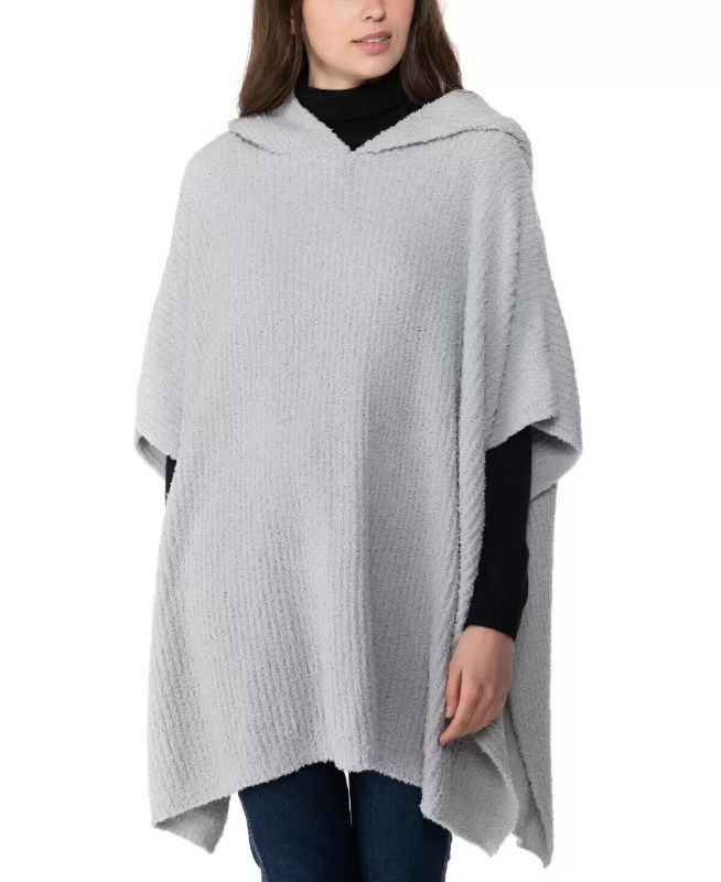 Photo 1 of Charter Club Women'sGrey Poncho Sweater Soft Chenille One Size