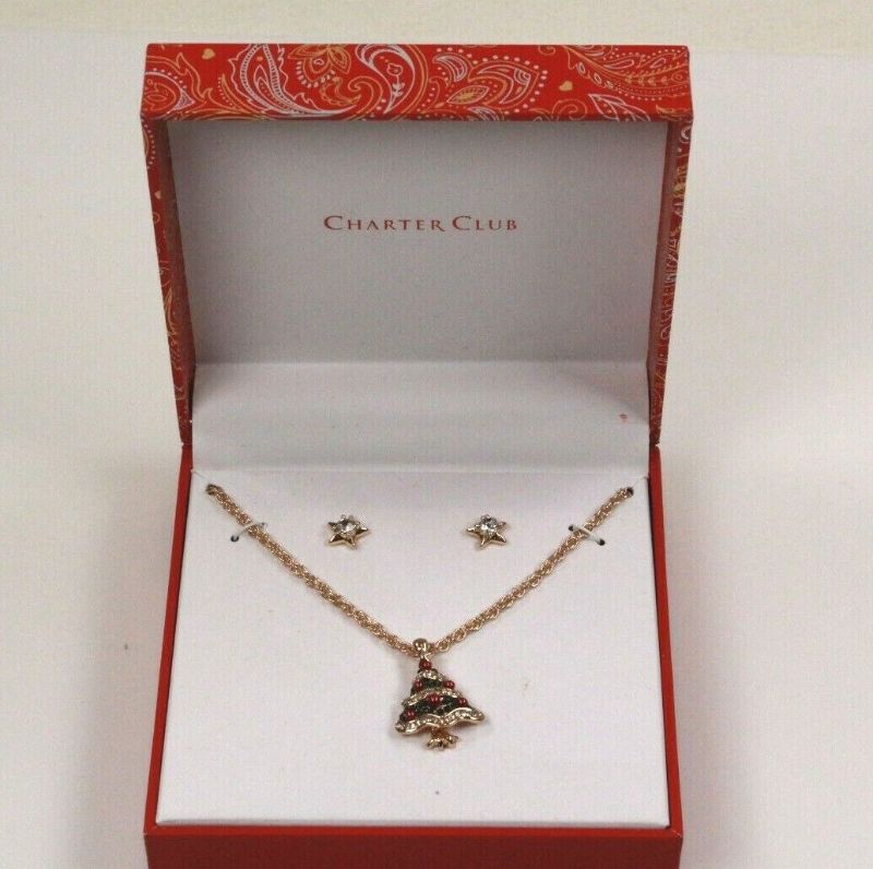 Photo 1 of HOLIDAYS CHARTER CLUB CHRISTMAS TREE NECKLACE SET W/ EARRINGS
