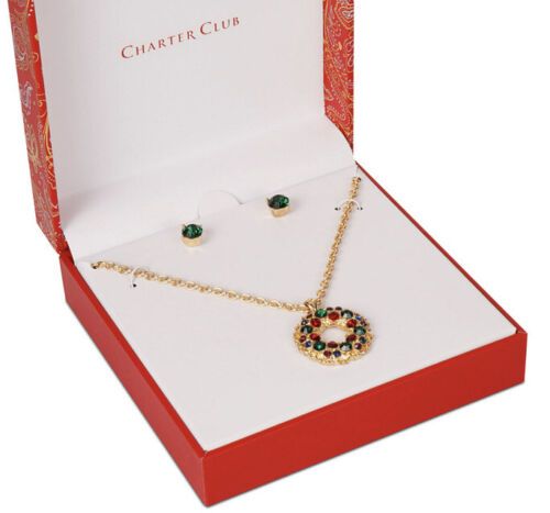 Photo 1 of HOLIDAYS CHARTER CLUB 3 PIECE WREATH NECKLACE SET 