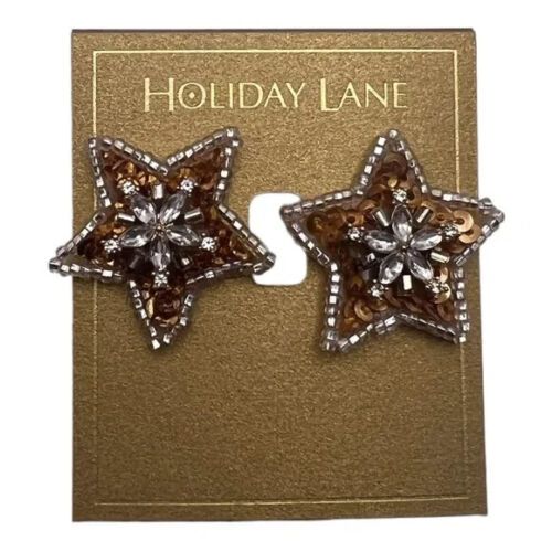 Photo 1 of INC Holiday Lane Gold-tone Gold Embellished Star Button Earrings