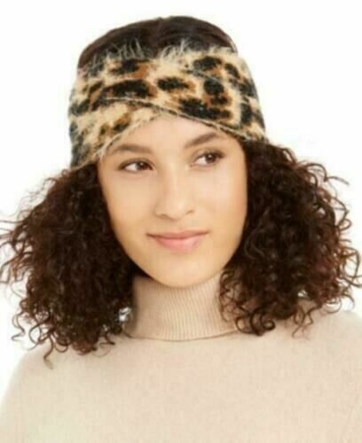 Photo 1 of Dkny Fuzzy Animal Print Knit Twist Headband One Size 