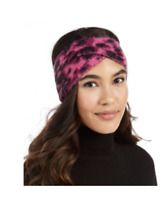 Photo 1 of DKNY Fuzzy Animal Print Knit Twist Headband Pink One Size