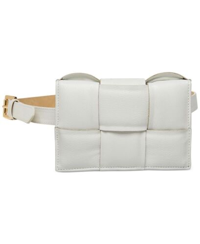 Photo 1 of SIZE S STEVE MADDEN Belt-Bag Fanny-Pack Woven Puffer White Vegan-Leather