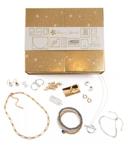Photo 1 of 12 Days of Sparkle Gold Glitter Calendar Christmas Gift Set