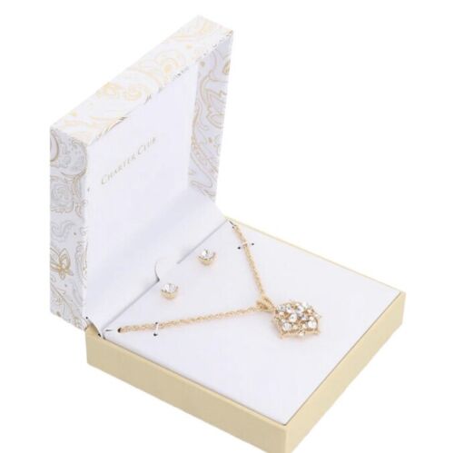 Photo 1 of CHARTER CLUB Gold-Tone Crystal Filigree Pendant Necklace/Earrings