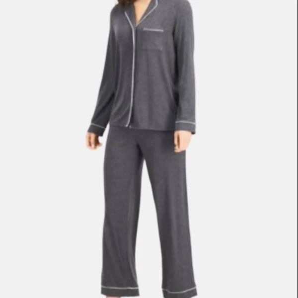 Photo 1 of SIZE XL Alfani Intimates Notched Collar Pajamas Set Heather Charcoal Gray