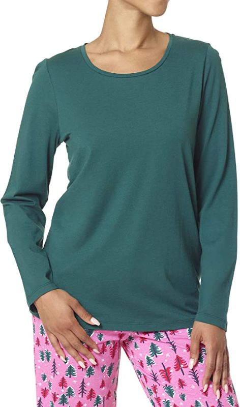 Photo 1 of SIZE L HUE Women's Long Sleeve Crew Neck Sleep Tee Green