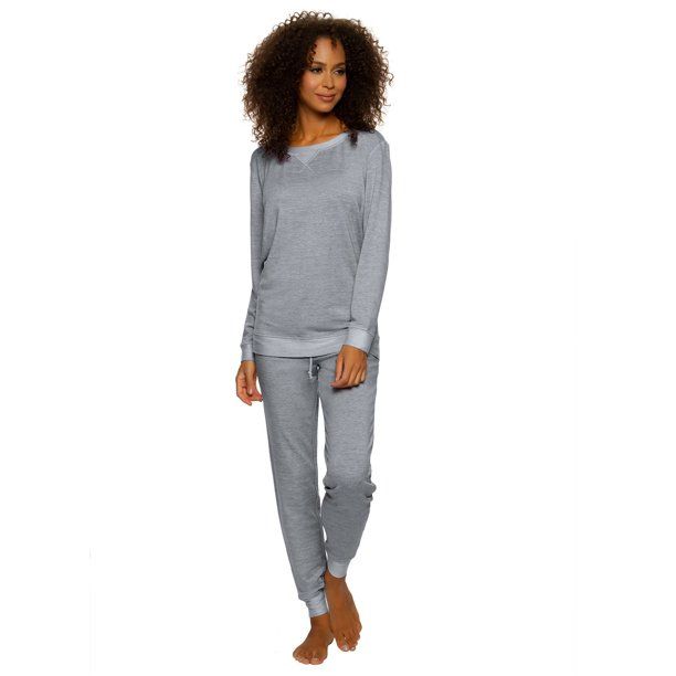 Photo 1 of SIZE LARGE FELINA FRENCH TERRY LOUNGE SET CREWNECK TOP & JOGGER PANT GREY
