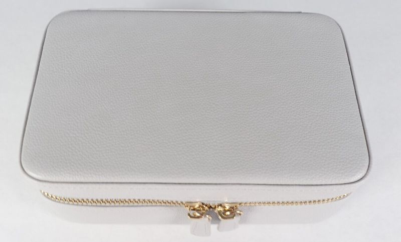 Photo 1 of Wolf Designs for Macy's Gray Rectangular Jewelry Box Grey
Removable drawstring pouch 
Necklace Hooks
Elastic pocket