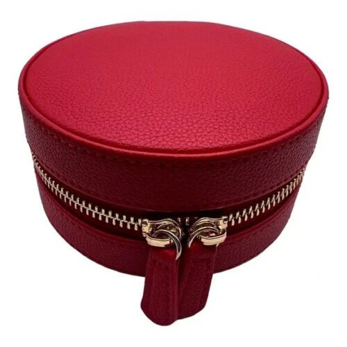 Photo 1 of Wolf Designs Round Zip Jewelry Case Vegan Leather Travel Red
Zip pockets
Necklace Hooks
Ring rolls
Mirror